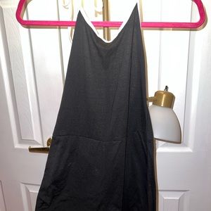 Romper in black and white outline open back